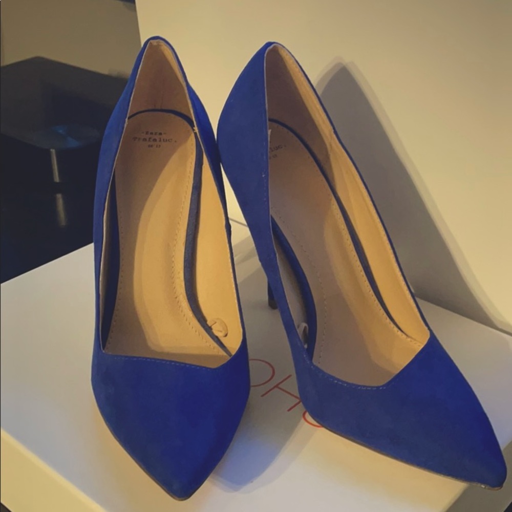 Zara Trafaluc blue heels